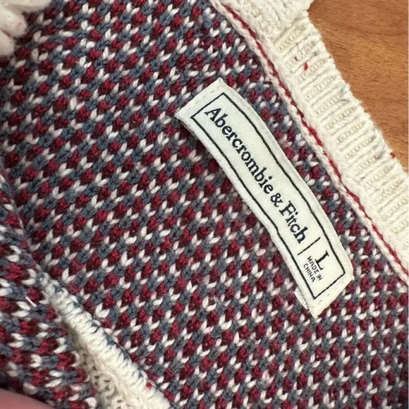Abercrombie & Fitch Boho Sweater Size Large Cottagecore Festival Retro Fair Isle - Picture 5 of 7